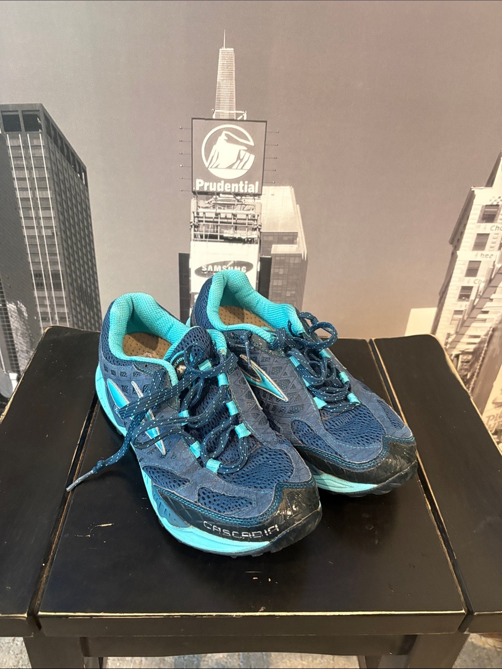 Brooks womens Navy and Aqua Trail Running Sneakers